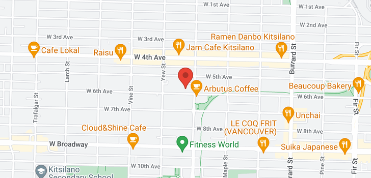 map of 304 2121 W 6TH AVENUE